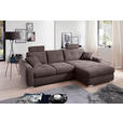 ECKSOFA in Mikrofaser Braun 276/193 cm - Chromfarben/Braun, MODERN, Kunststoff/Textil (276/193cm) - Hom`in