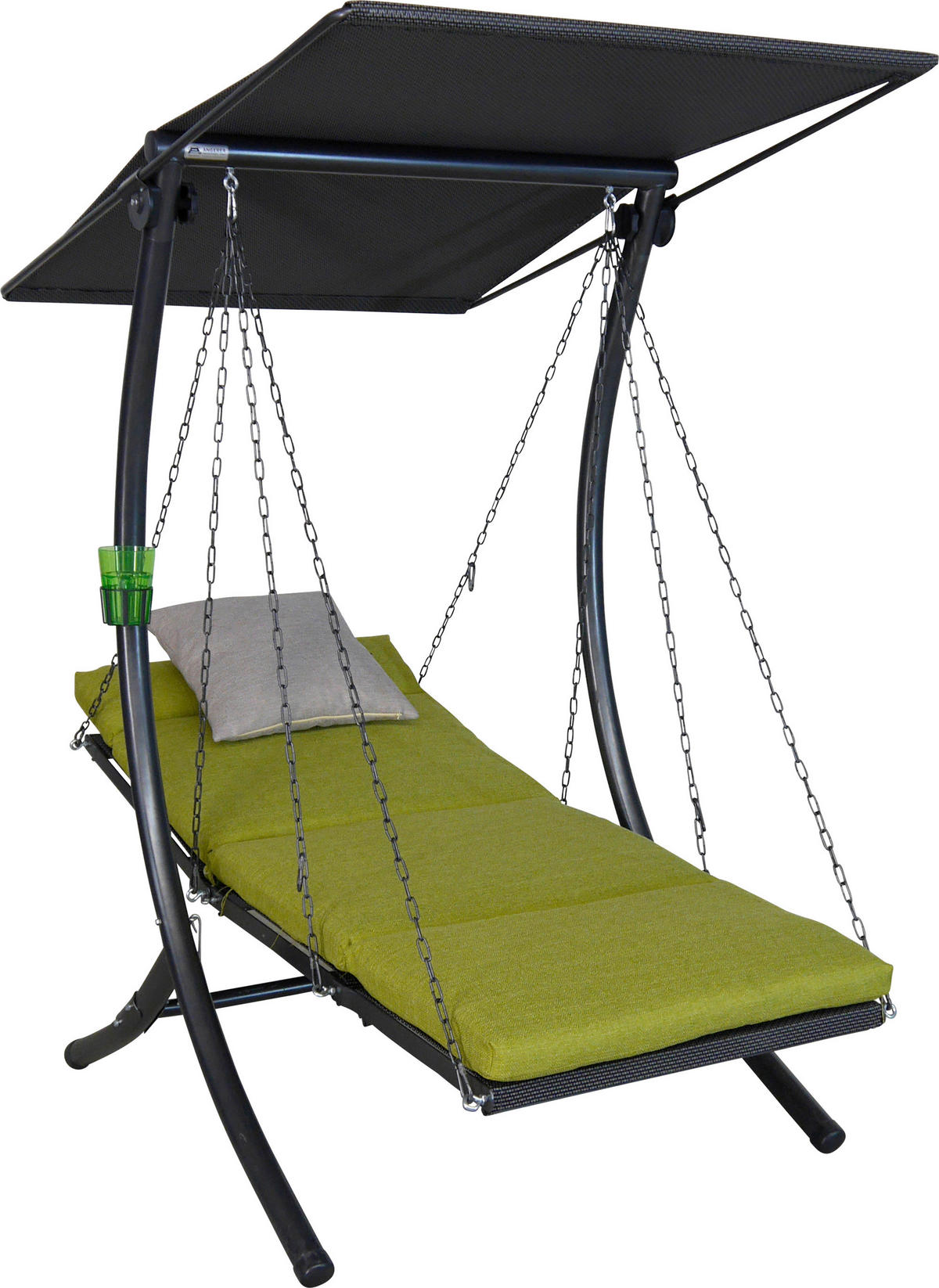 HOLLYWOODSCHAUKEL 100/160/145 cm Limette  - Dunkelgrau/Anthrazit, Basics, Textil/Metall (100/160/145cm) - Boxxx