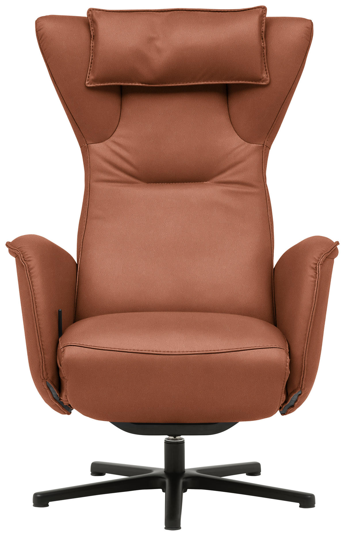 RELAXSESSEL Leder Cognac  - Cognac/Schwarz, Design, Leder/Metall (75/106/86cm) - Valdera