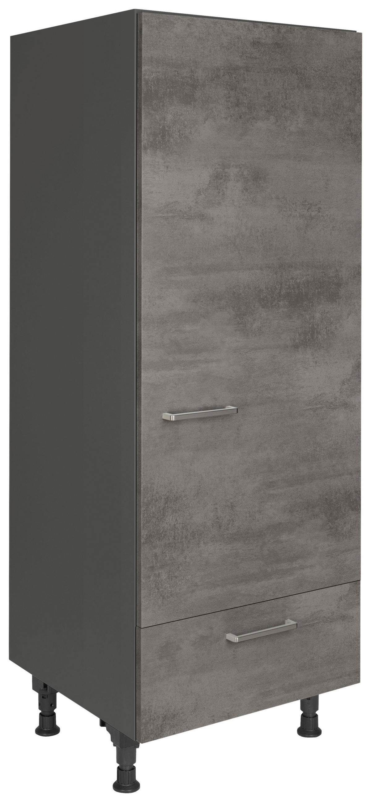 GERÄTEUMBAUSCHRANK 60/168/58 cm  in Schieferfarben  - Schieferfarben/Edelstahlfarben, MODERN, Holzwerkstoff/Metall (60/168/58cm) - Nobilia