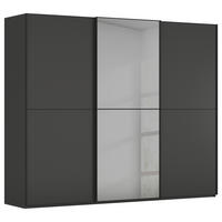 SCHWEBETÜRENSCHRANK 271/223/68 cm,  in Graphitfarben, Schwarz, 3 Tür(en)  - Schwarz/Graphitfarben, KONVENTIONELL, Glas/Holzwerkstoff (271/223/68cm) - Novel