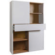 AKTENREGAL Eiche Artisan, Weiß Hochglanz  - Weiß Hochglanz/Eiche Artisan, Design, Holzwerkstoff (120/195/35,6cm) - Carryhome