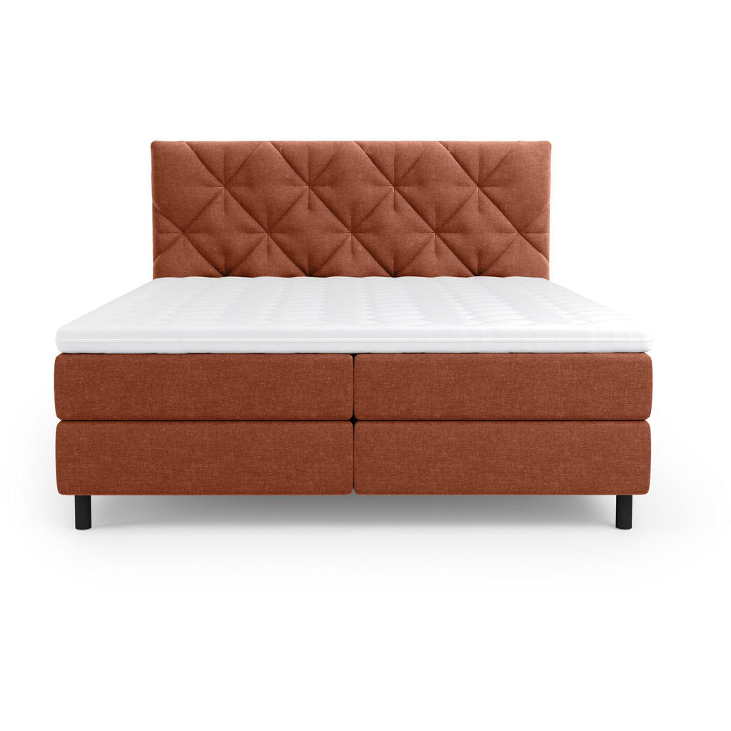 Thumbnail - Esposa Boxbett, Terracotta, Textil, H3, Höhe ca. 20 cm, 140x200 cm, Bettkasten, Matratze, gepolstertes Kopfteil, Federke...