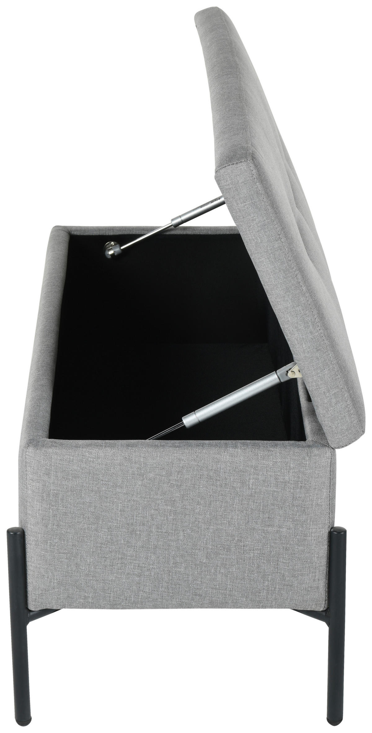GARDEROBENBANK  in 95/41.5/37 cm  - Hellgrau/Schwarz, Design, Textil/Metall (95/41.5/37cm) - MID.YOU