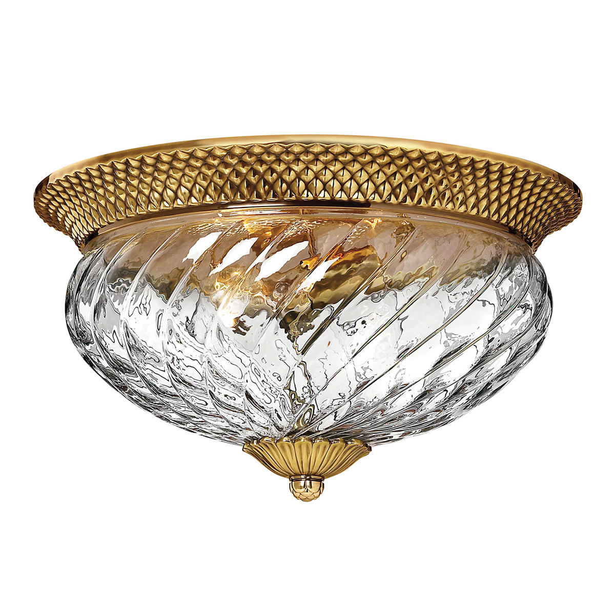 STROPNÉ SVIETIDLO, 36.1/22.3 cm  - mosadzná, Konventionell, kov/sklo (36.1/22.3cm) - Elstead Lighting