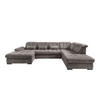 WOHNLANDSCHAFT in Chenille Graubraun  - Graubraun/Schwarz, Modern, Textil/Metall (184/387/252cm) - Livetastic