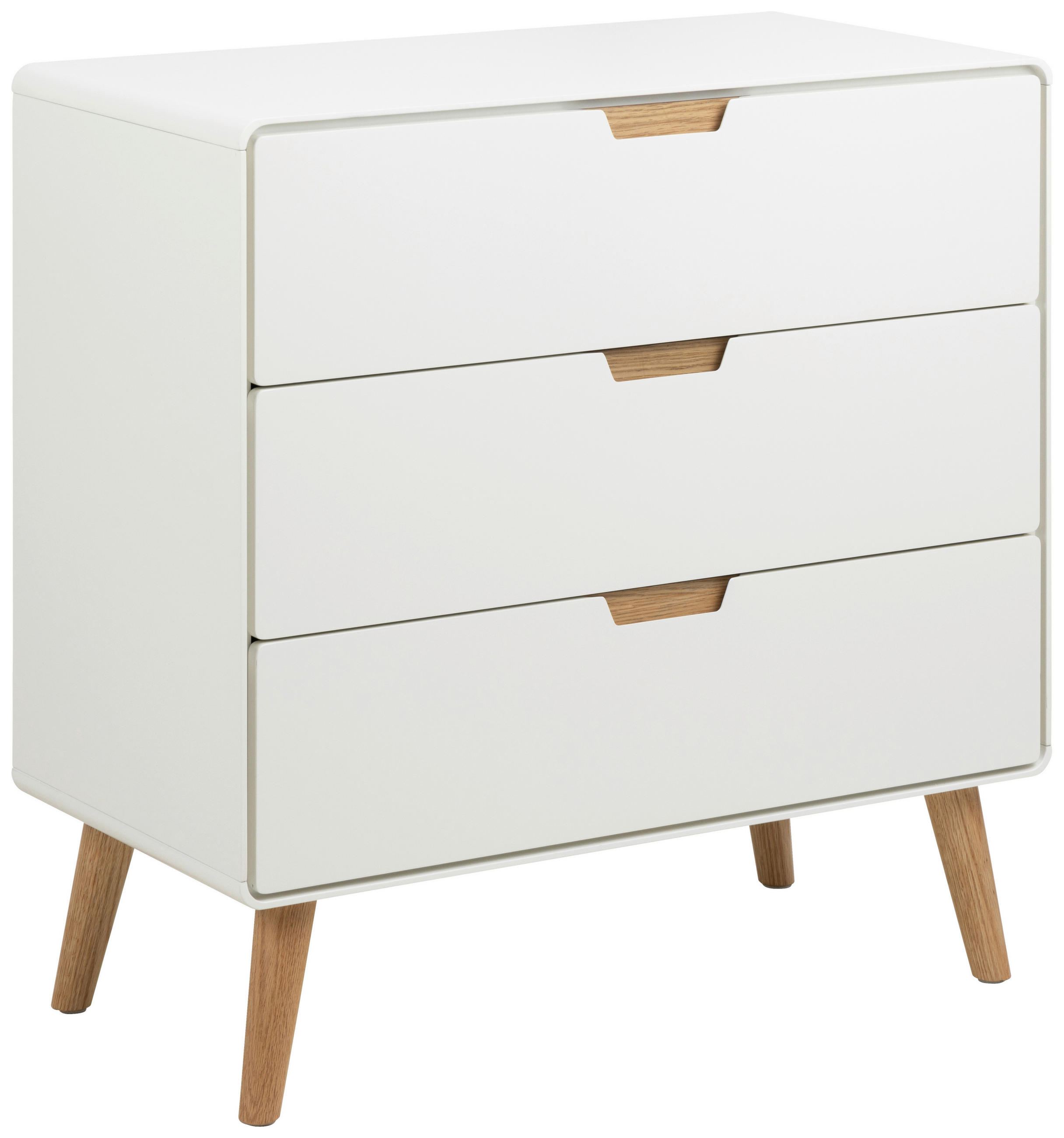 KOMODA, bela, barve hrasta  - barve hrasta/bela, Design, leseni material/les (80/80/40cm) - MID.YOU