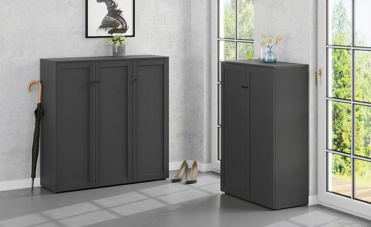 SCHUHSCHRANK  in 81/122/38 cm  - Anthrazit/Schwarz, MODERN, Holzwerkstoff/Kunststoff (81/122/38cm) - Boxxx