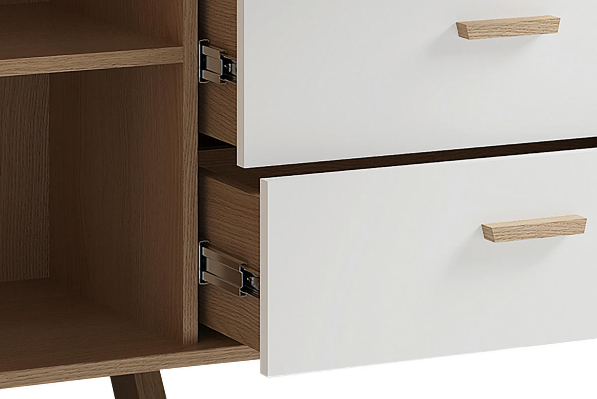 HIGHBOARD  in 120/131/36,5 cm  - Eiche Bianco/Eichefarben, Design, Holz/Holzwerkstoff (120/131/36,5cm) - MID.YOU