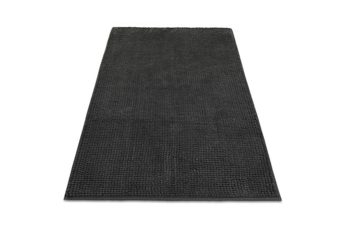 BADTEPPICH Anthrazit, Grau 60/50 cm  - Anthrazit/Grau, Basics, Kunststoff/Textil (60/50cm) - WECON HOME