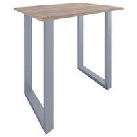 BARTISCH in Metall, Holzwerkstoff 110/80/102 cm   - Silberfarben/Sonoma Eiche, Konventionell, Holzwerkstoff/Metall (110/80/102cm)