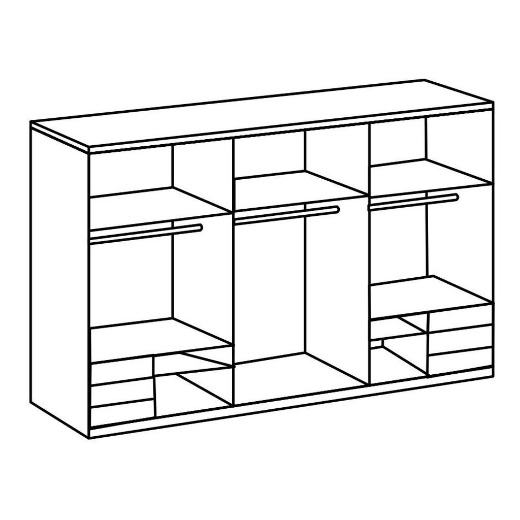 Thumbnail - Mid.you Schwebetürenschrank Wimex Level 36C, Grau, Eiche, Holzwerkstoff, 3 Fächer, 6 Schubladen, 300x216x65 cm, BQ - Bün...