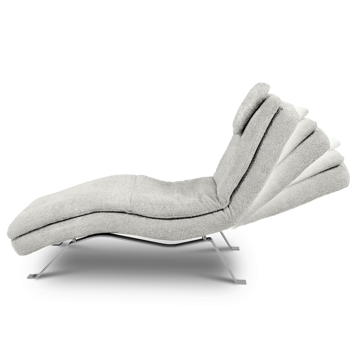 RELAXLIEGE Bouclé Hellgrau  - Silberfarben/Hellgrau, Design, Textil/Metall (65/95/171cm) - Celina Home