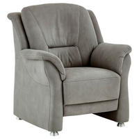 SESSEL in Mikrofaser Grau  - Beige/Alufarben, Konventionell, Textil/Metall (90/100/89cm) - Beldomo Comfort