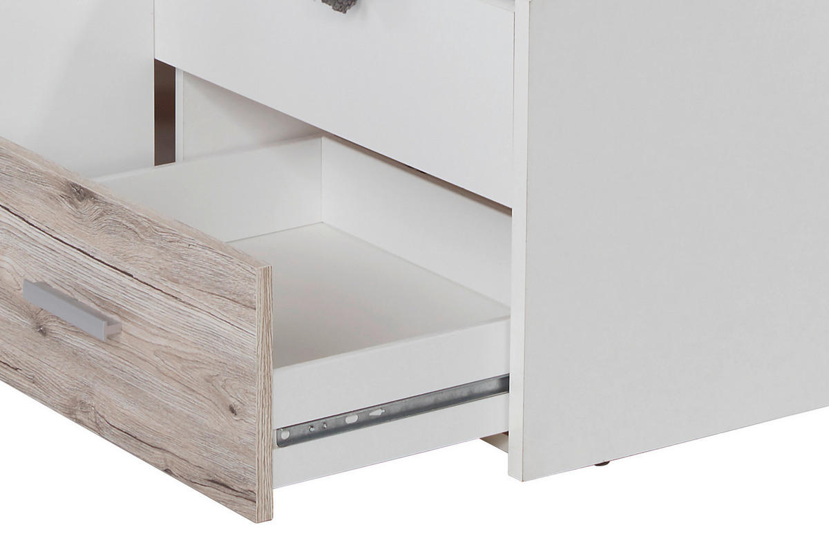 ETAGENBETT 90/200 cm Weiß, Eichefarben  - Eichefarben/Weiß, KONVENTIONELL, Holzwerkstoff (90/200cm) - MID.YOU