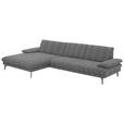 ECKSOFA in Chenille Grau  - Schwarz/Grau, Design, Textil/Metall (180/310cm) - Dieter Knoll