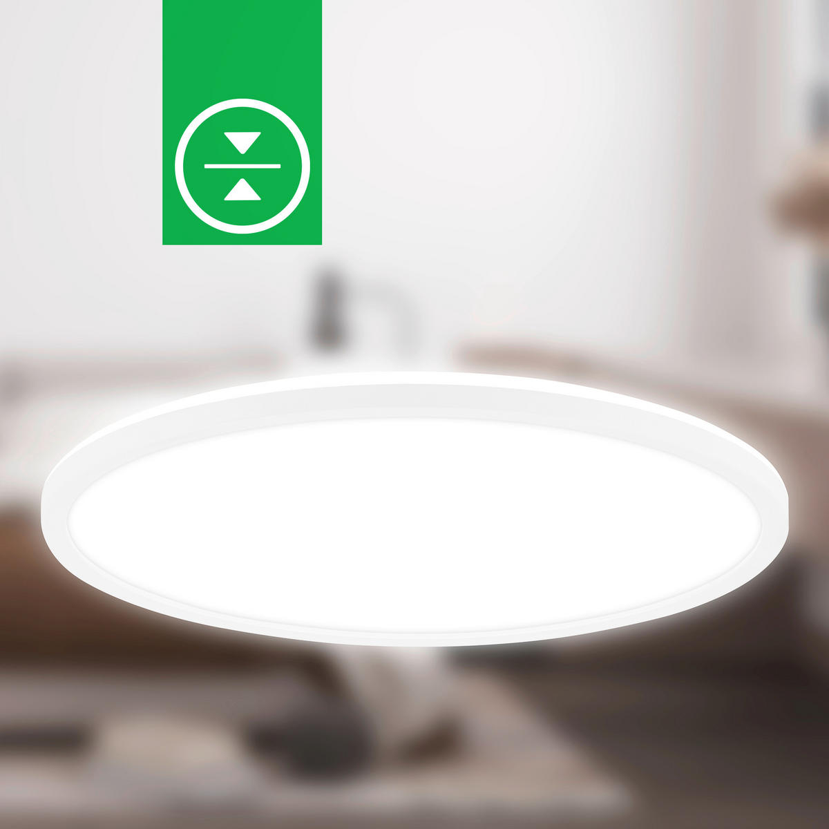 STROPNA LED-SVETILKA  Tava A /3000 lm/4000 K// - bela, Basics, umetna masa (42/3cm)