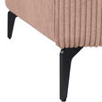 ECKSOFA  in Cord Altrosa  285/170 cm  - Schwarz/Altrosa, KONVENTIONELL, Textil/Metall (285/170cm) - Carryhome