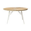 GARTENTISCH 130/130/74 cm Holz, Metall rund  - Weiß Hochglanz/Teakfarben, Natur, Holz/Metall (130/130/74cm) - Gardenson