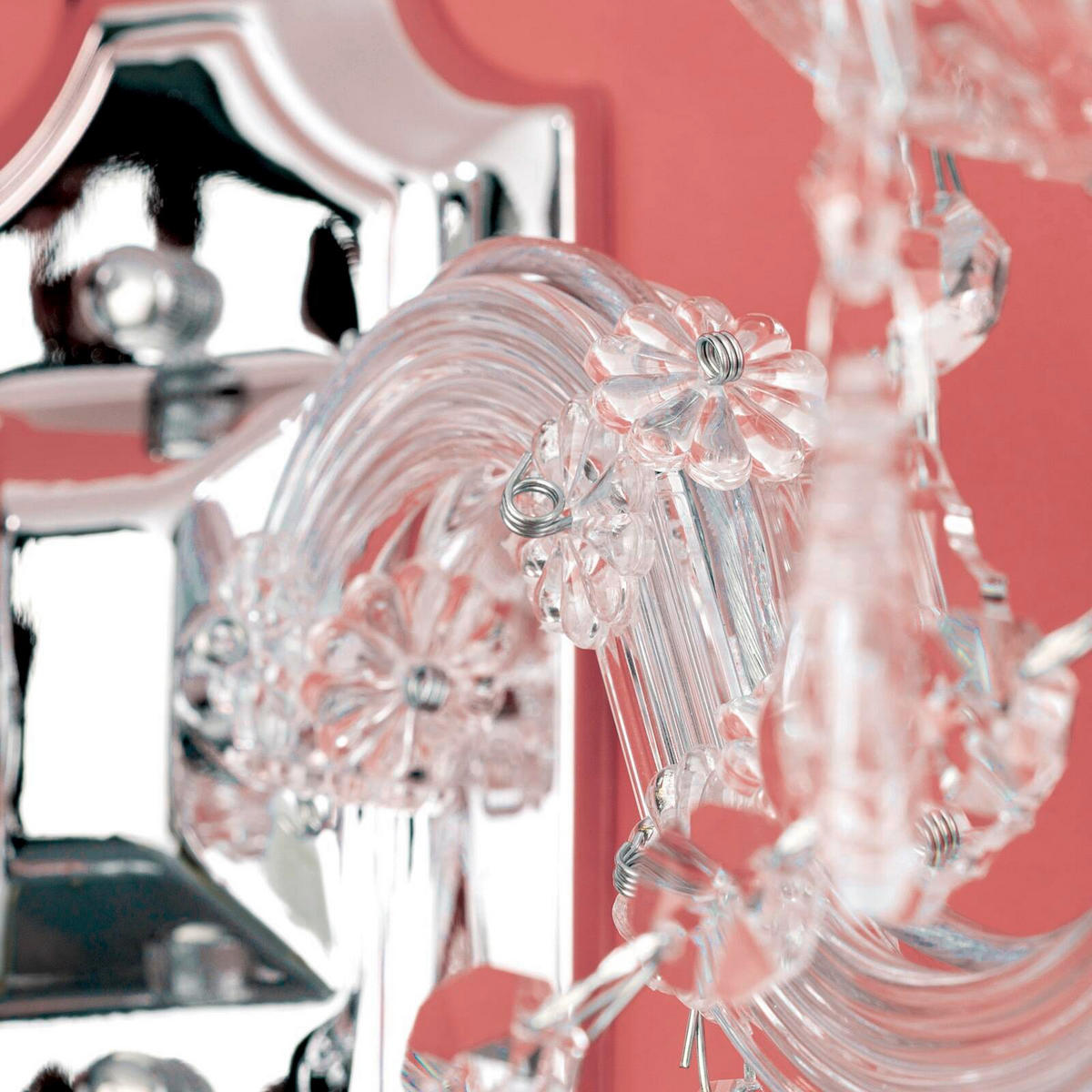 KRISTALL-WANDLEUCHTE     - Silberfarben, LIFESTYLE, Glas/Metall (36,0/25,0/23,0cm)