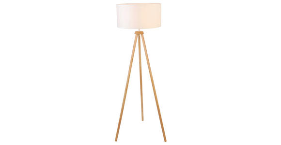 STEHLEUCHTE 45/153 cm - Nussbaumfarben/Weiß, Trend, Holz/Kunststoff (45/153cm) - Novel