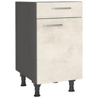 SCHUBKASTENUNTERSCHRANK 45/87/56 cm  in Weiß  - Schieferfarben/Edelstahlfarben, MODERN, Holzwerkstoff/Metall (45/87/56cm) - Nobilia