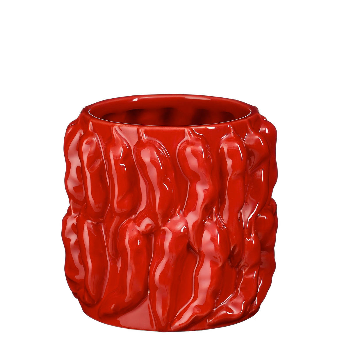 VÁZA  - piros, Basics, kerámia (8.5/8.5/19cm)