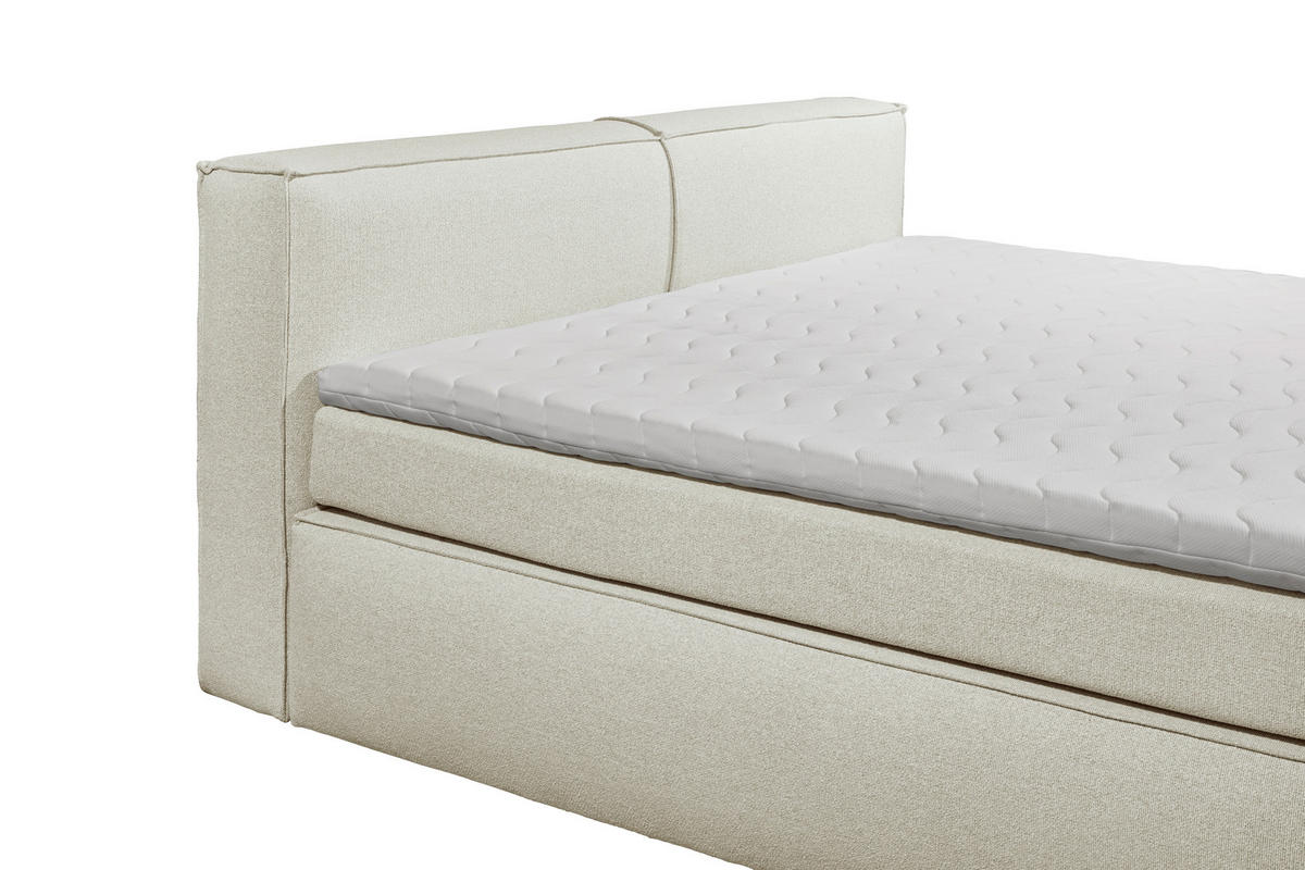FAMILIENBOXSPRINGBETT - Creme/Schwarz, LIFESTYLE, Kunststoff/Textil (240/200cm) - Esposa