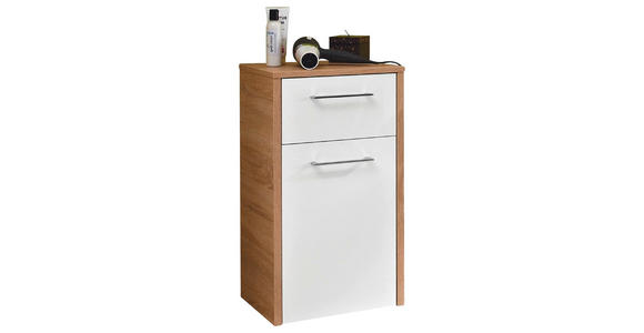 UNTERSCHRANK 40,6/71,8/32,8 cm - Chromfarben/Eichefarben, Design, Holzwerkstoff/Metall (40,6/71,8/32,8cm) - Carryhome