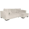 ECKSOFA Creme Cord  - Creme/Braun, KONVENTIONELL, Holz/Textil (230/190cm) - Carryhome