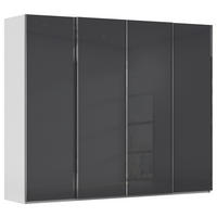 SCHWEBETÜRENSCHRANK 271/223/68 cm 4-türig Grau, Schwarz  - Chromfarben/Schwarz, Design, Glas/Holzwerkstoff (271/223/68cm) - Novel