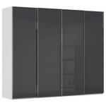 SCHWEBETÜRENSCHRANK 271/223/68 cm 4-türig Grau, Schwarz  - Chromfarben/Schwarz, Design, Glas/Holzwerkstoff (271/223/68cm) - Novel