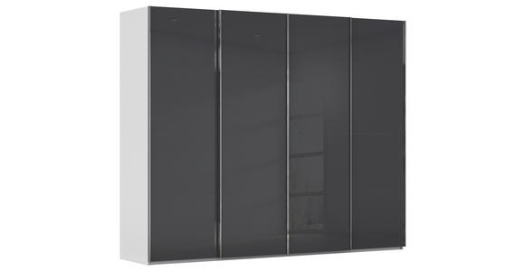 SCHWEBETÜRENSCHRANK 271/223/68 cm 4-türig Grau, Schwarz - Chromfarben/Schwarz, Design, Glas/Holzwerkstoff (271/223/68cm) - Novel