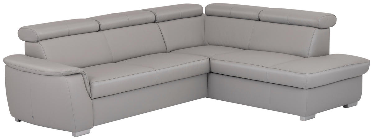 SEDACÍ SOUPRAVA, textil, kůže, platinová - barvy stříbra/platinová, dřevo/textil (262/211cm) - Celina Home