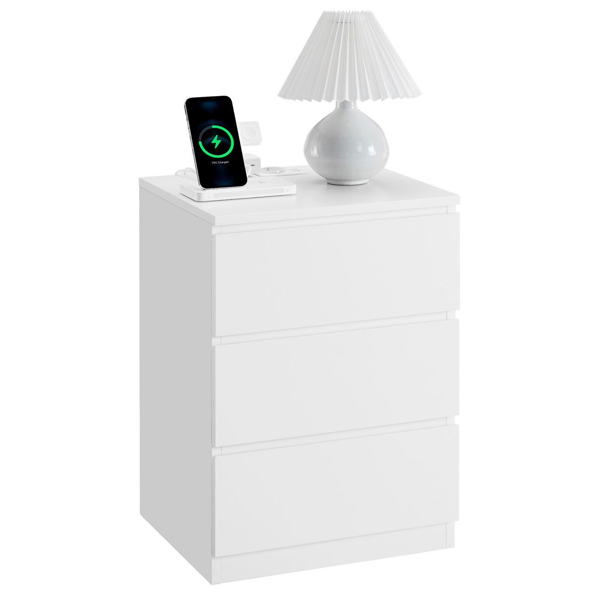 NACHTSCHRANK 40/59/35 cm  - Weiß, Basics, Holzwerkstoff (40/59/35cm) - Boxxx