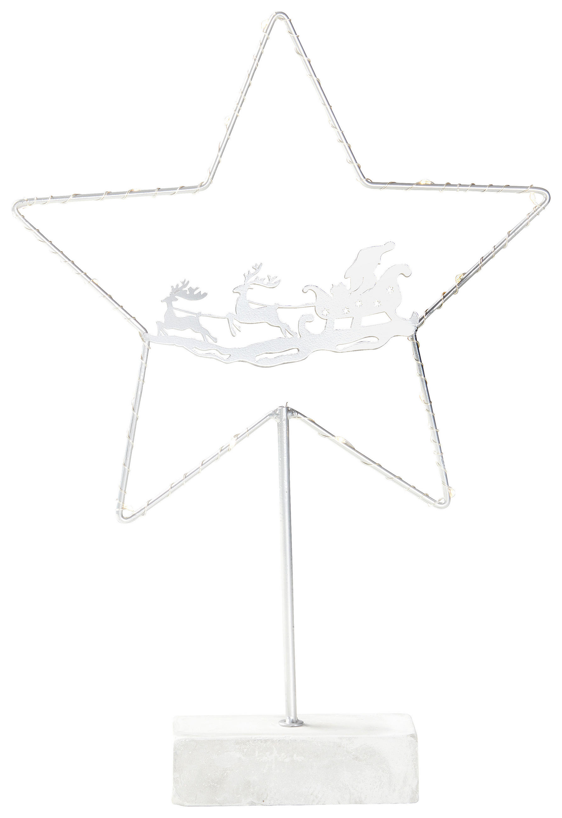 STEA DECORATIVĂ - argintiu, Konventionell, metal/piatră (40cm) - X-Mas