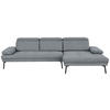 ECKSOFA in Webstoff Graublau  - Graublau/Schwarz, Design, Textil/Metall (296/188cm) - Livetastic