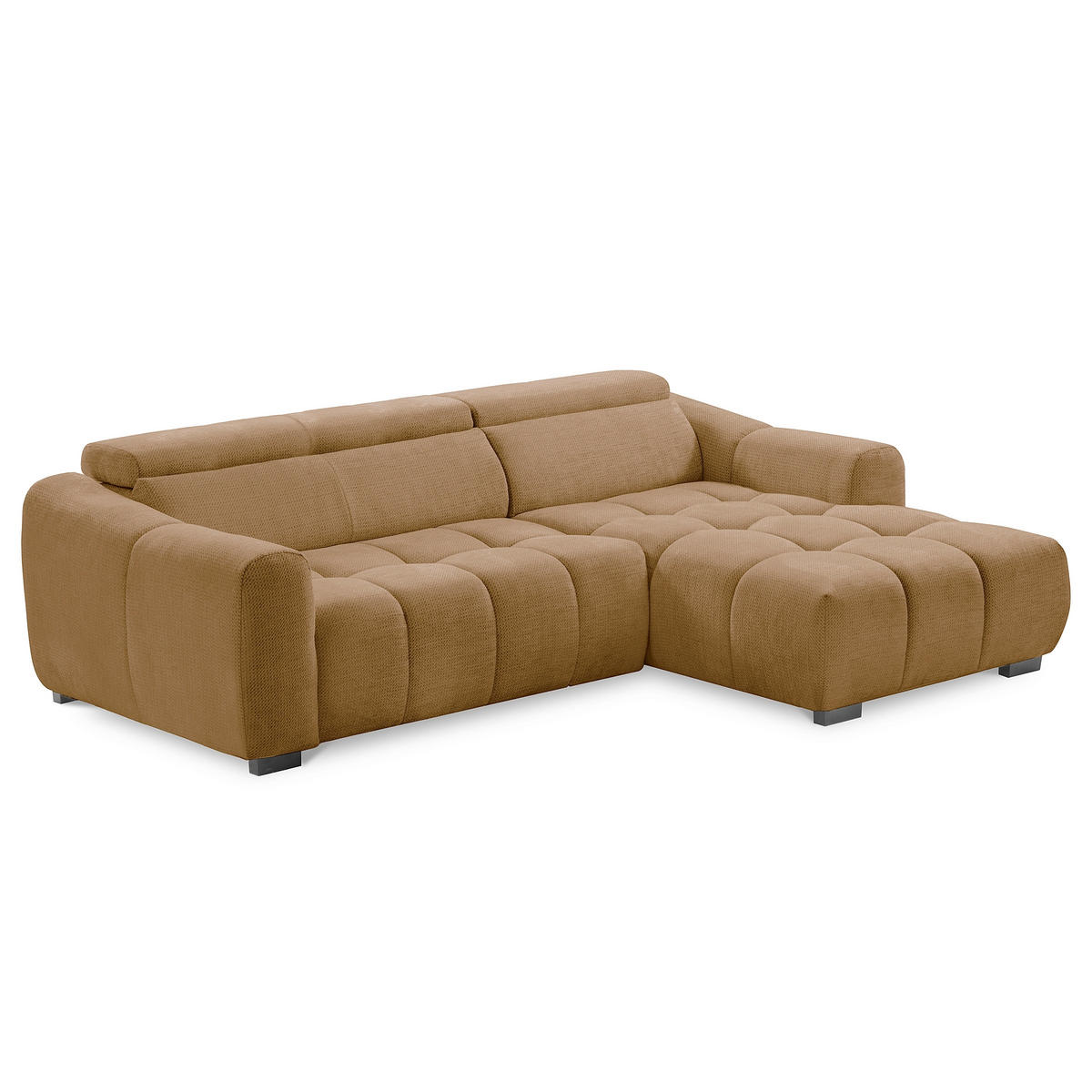 ECKSOFA  Webstoff Rostfarben  - Rostfarben/Schwarz, Design, Kunststoff/Textil (274/177cm) - Livetastic