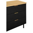 KOMMODE  in 73/75/40 cm  - Eichefarben/Goldfarben, Trend, Holzwerkstoff/Metall (73/75/40cm) - Xora