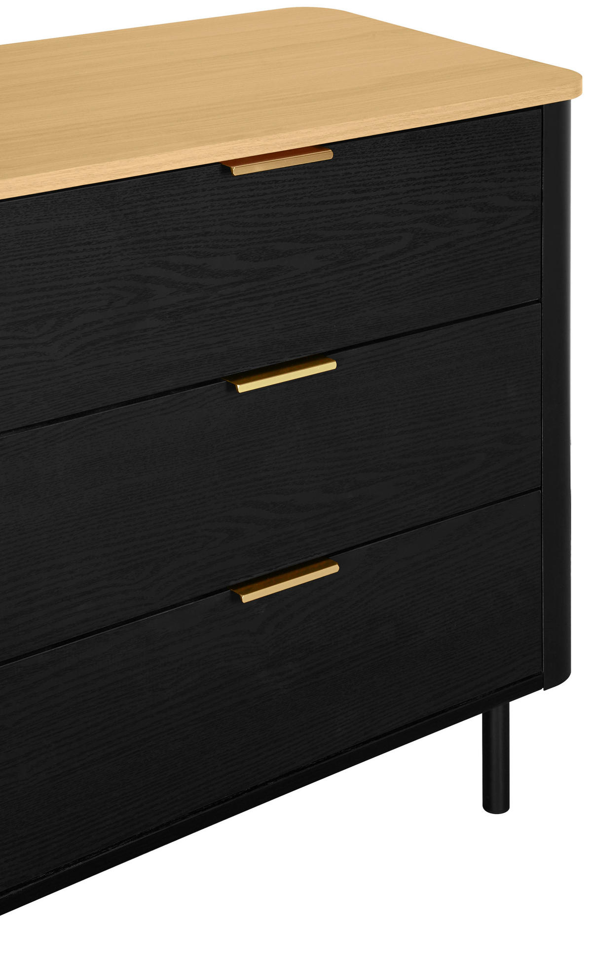 KOMMODE  in 73/75/40 cm  - Eichefarben/Goldfarben, Trend, Holzwerkstoff/Metall (73/75/40cm) - Xora