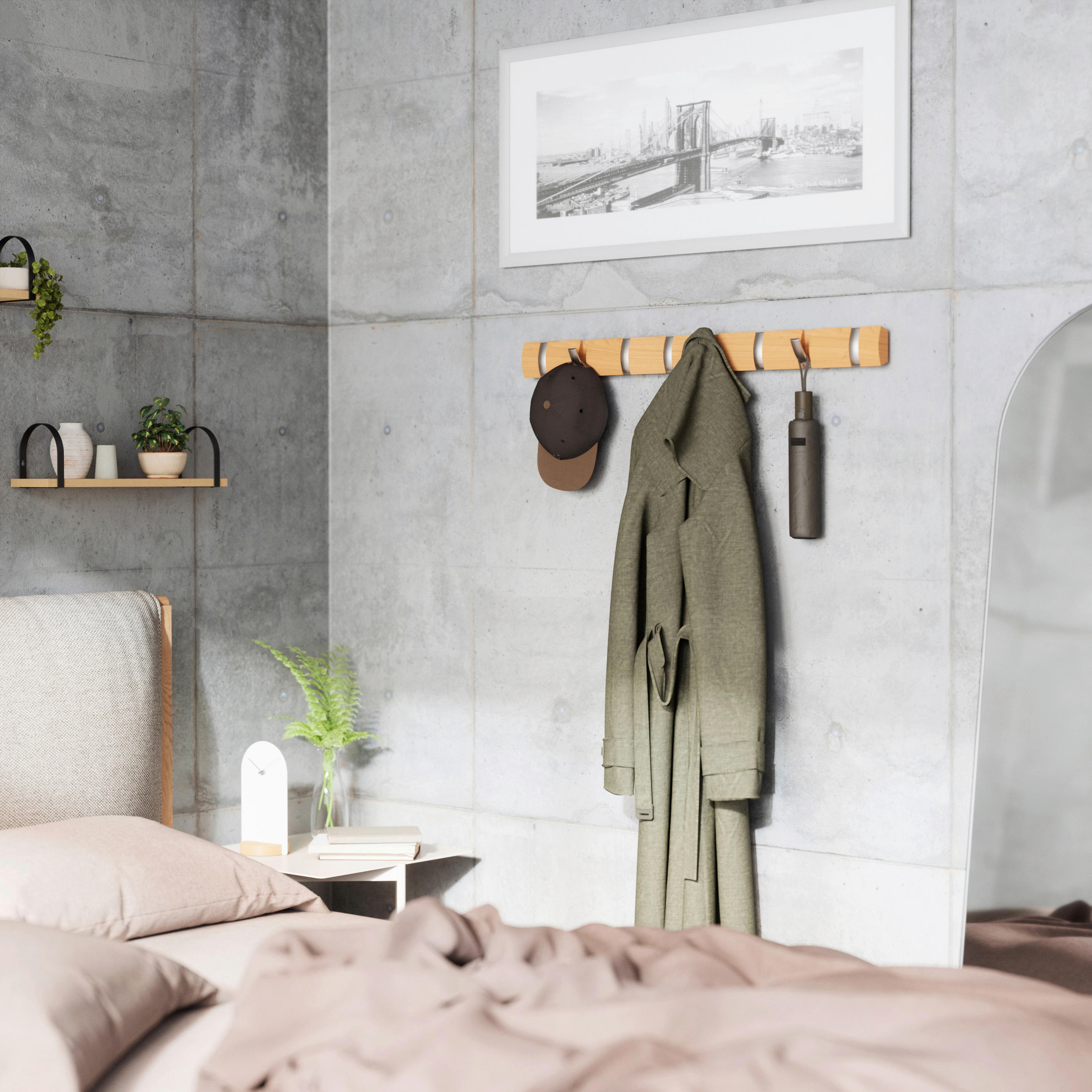 WANDGARDEROBE  in Esche Naturfarben  - Naturfarben, Design, Holz/Kunststoff (6,4/3,2/81,3cm) - Umbra