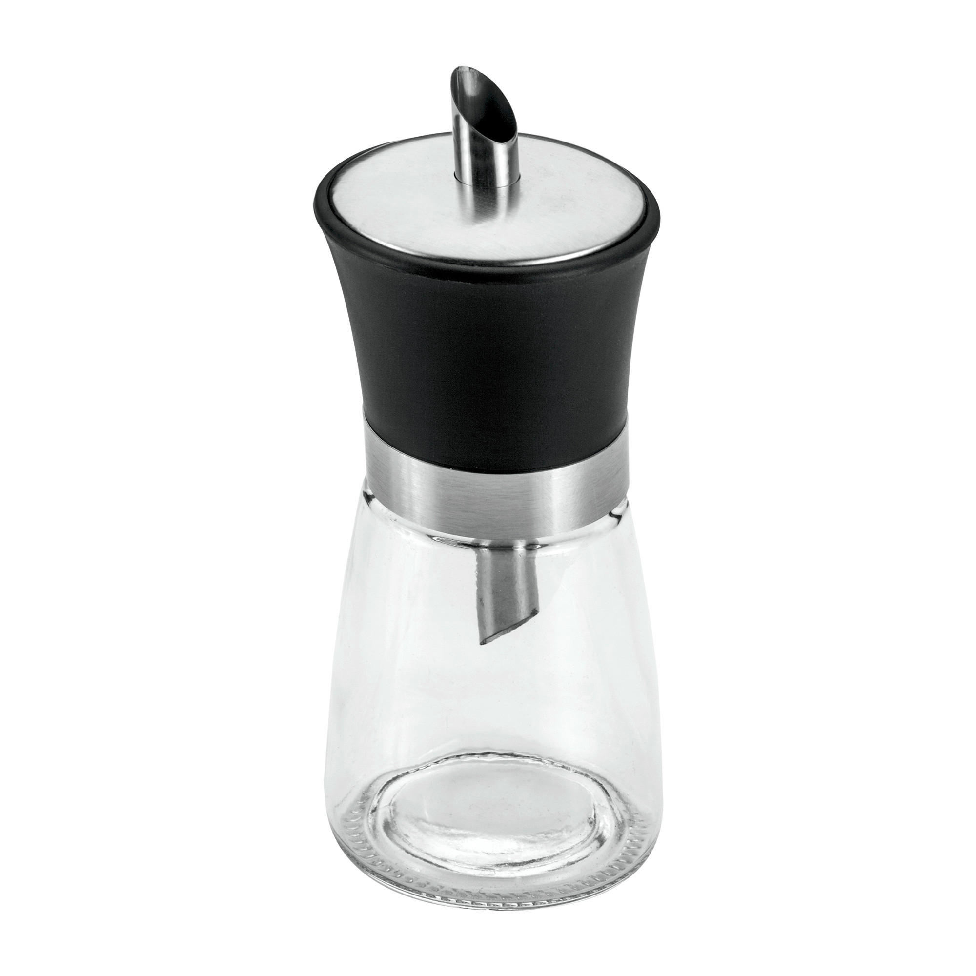 CUKORSZÓRÓ  150 ml fém, műanyag, üveg - fekete/átlátszó, Basics, műanyag/üveg (150ml) - Metaltex