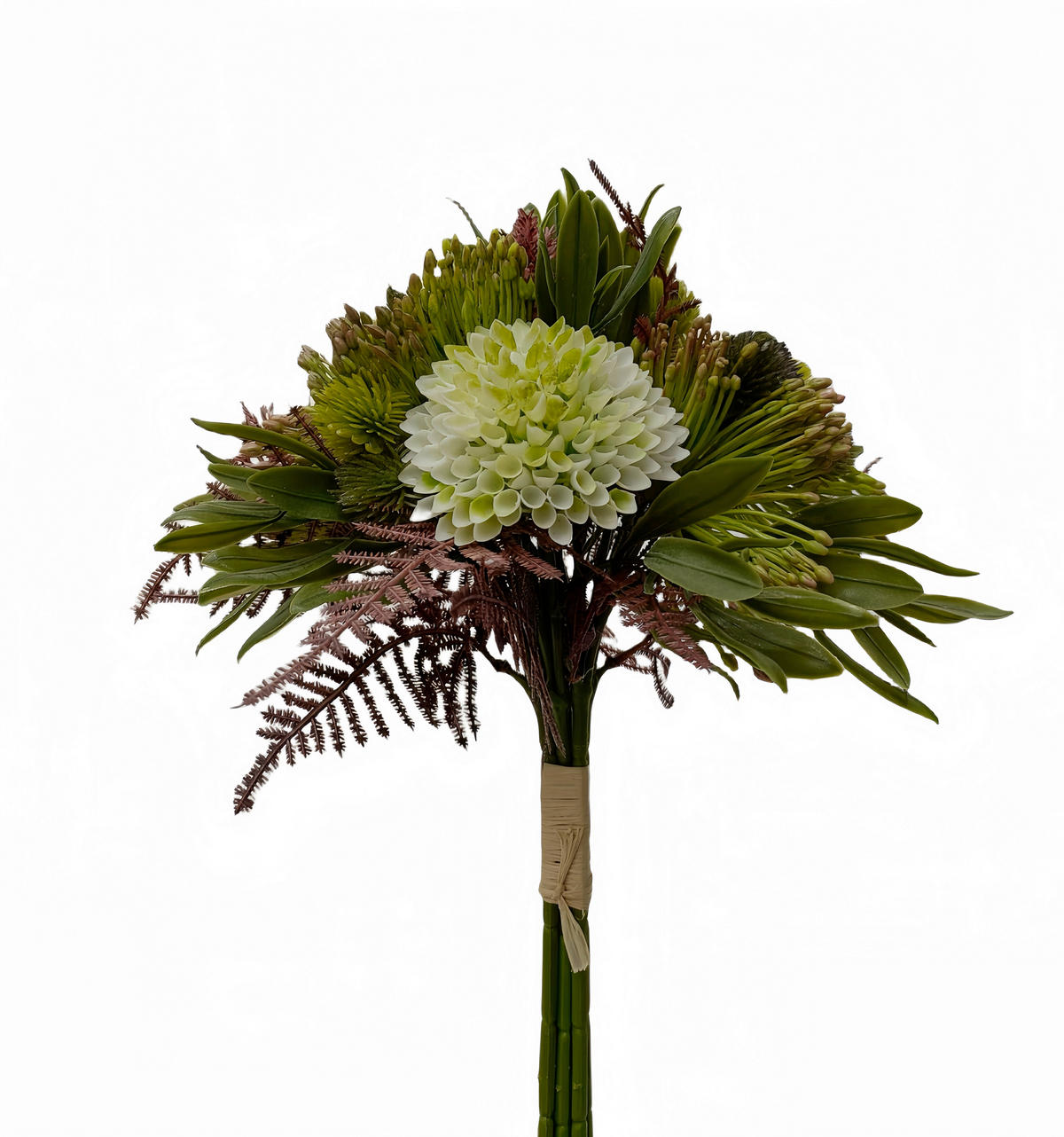 KUNSTBLUME  - Grün/Dunkelrot, Basics, Kunststoff (35cm)