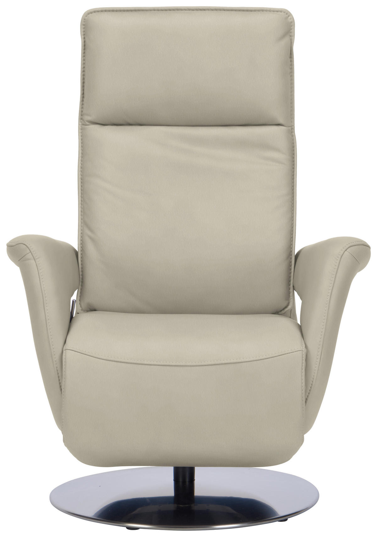 RELAXSESSEL in Leder Ecru  - Ecru/Edelstahlfarben, Design, Leder/Metall (83/112/87-174cm) - Valdera