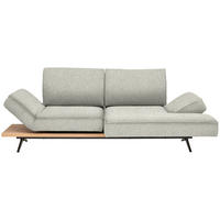 ECKSOFA 240/132 cm  in Chenille Creme Rücken echt, Kopfteilverstellung, Sitztiefenverstellung  240/132 cm  - Creme/Schwarz, Design, Holz/Textil (240/132cm) - Koinor