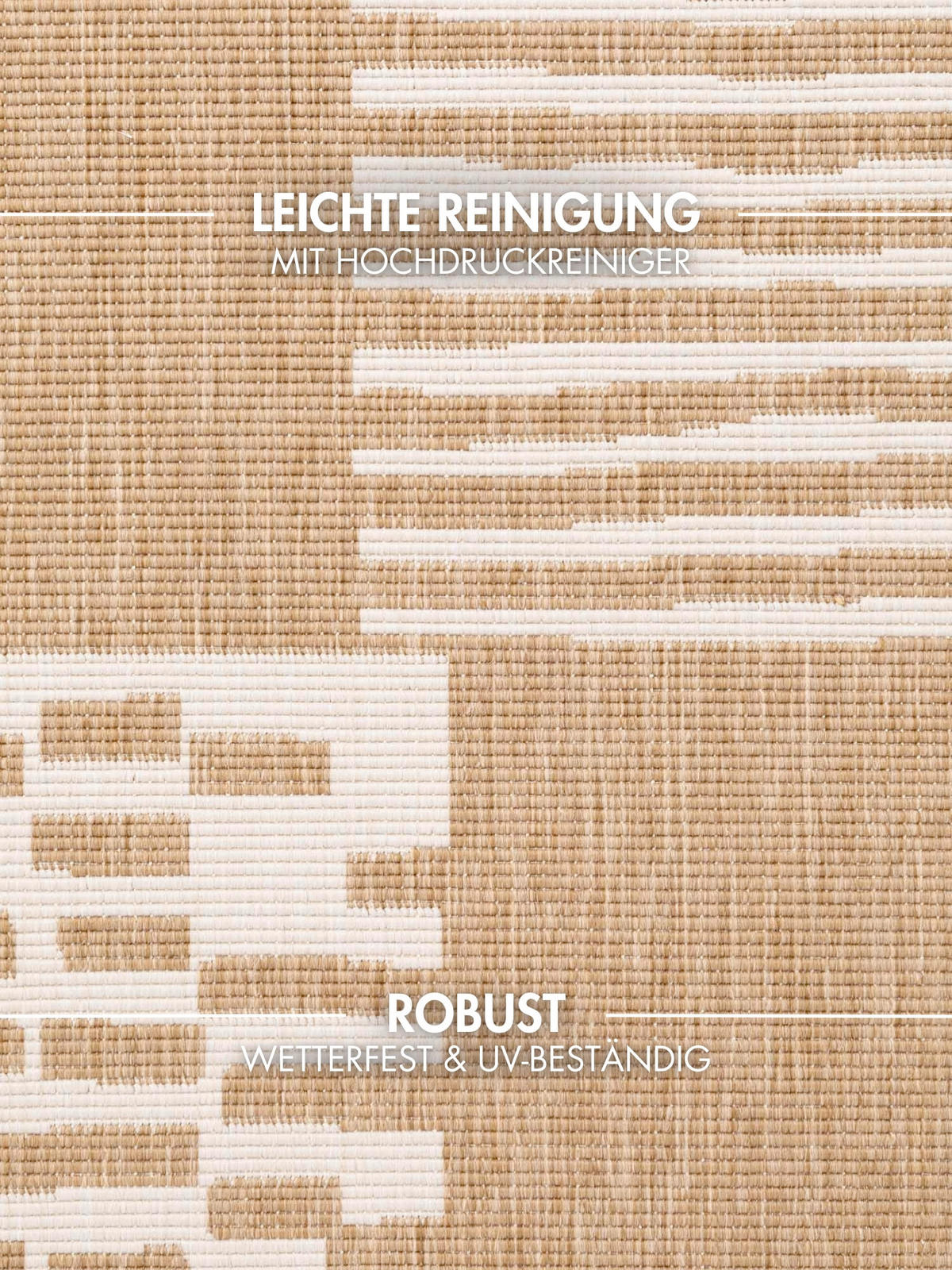 FLACHWEBETEPPICH 160/230 cm Haringey Weiß, Sandfarben  - Sandfarben/Weiß, Design, Kunststoff (160/230cm)