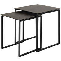 BEISTELLTISCHSET in Metall, Glas, Keramik 43/50/43/50/50/55 cm  - Schwarz, Trend, Glas/Keramik (43/50/43/50/50/55cm)