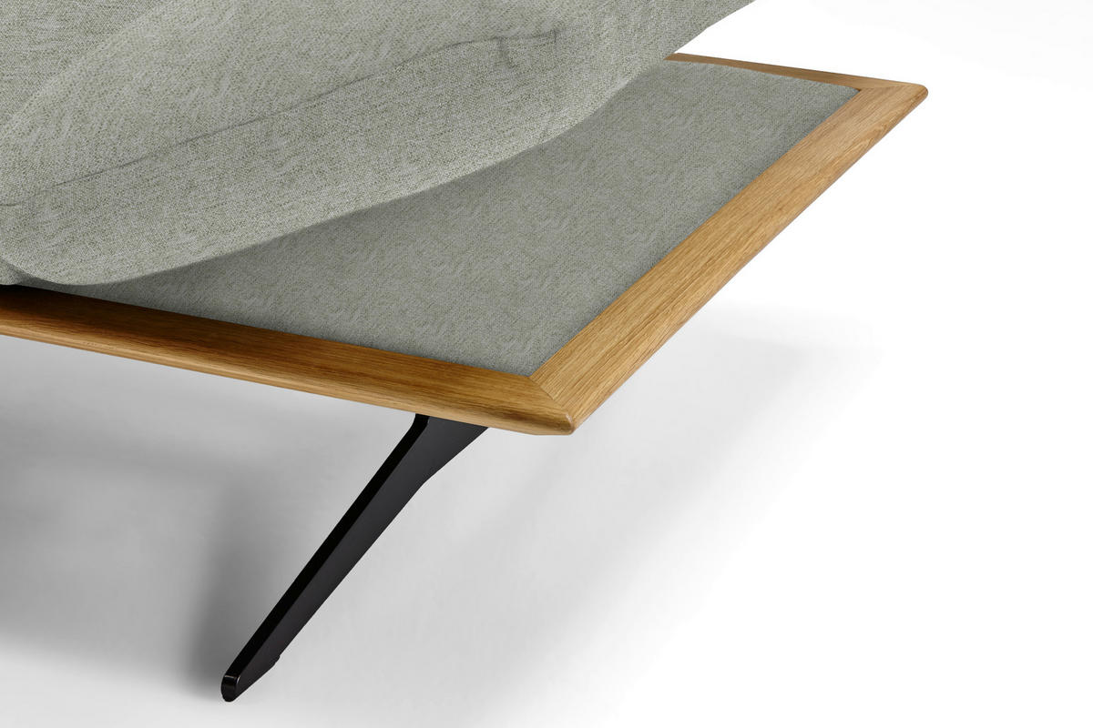 ECKSOFA in Flachgewebe Greige  - Greige/Schwarz, Design, Holz/Textil (159/314cm) - Dieter Knoll
