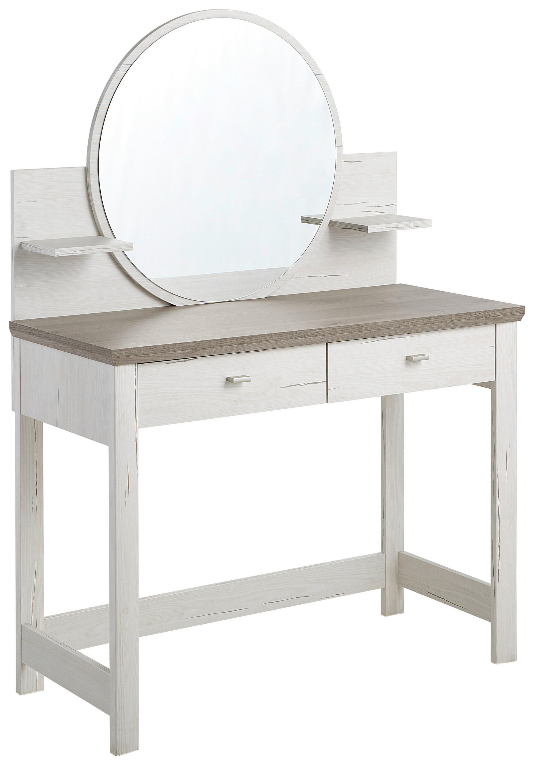 SCHMINKTISCH Grau, Weiß  - Weiß/Grau, LIFESTYLE (104,3/45/143cm) - Hom`in