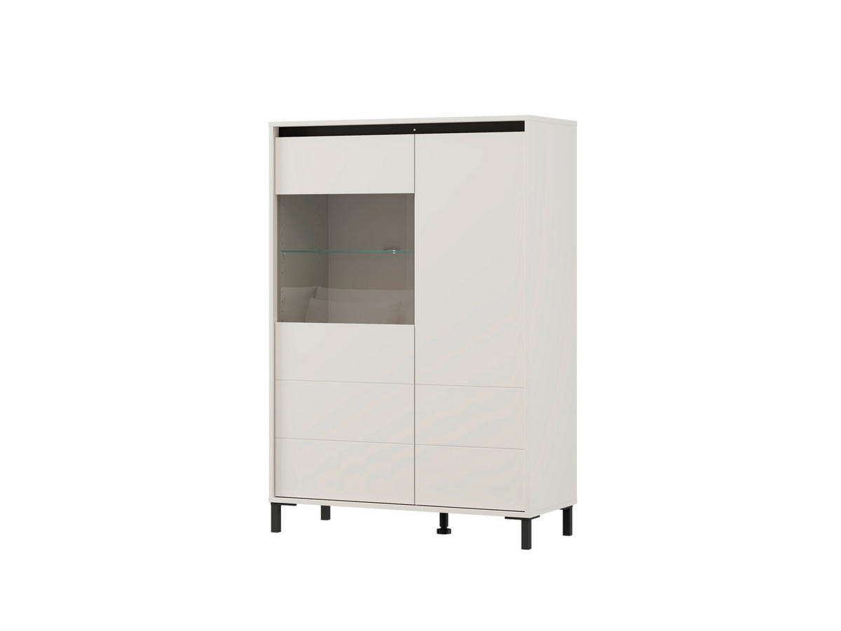 VITRINA   - kašmir/crna, Moderno, staklo/drvni materijal (93/40/135cm)